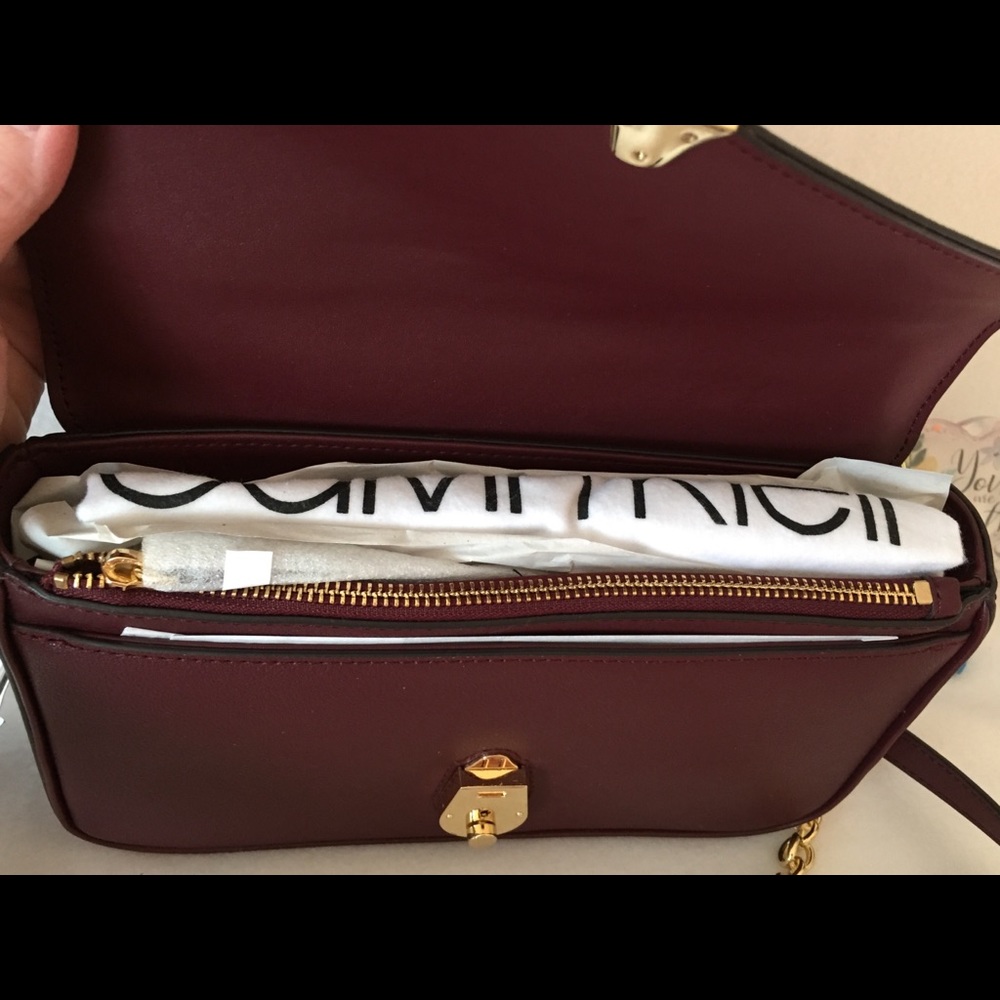 Calvin Klein Lock Daytonna Leather Flap Handbag - Picture 10 of 12